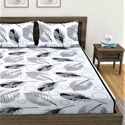 fashion string 144 TC Microfiber Double Printed Flat Bedsheet image 2
