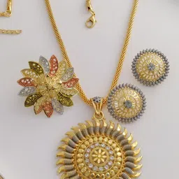 Brass Gold-plated Gold Jewel Set-image-6