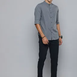 r.code by the roadster life co. Men Regular Fit Black Cotton Blend Trousers image 5