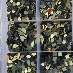 nihaal 6 Shape Small Golden Mirror Kit for Craft Works (Total 600 pieces )-picture-10