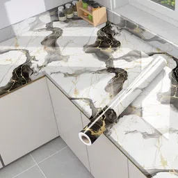 onbet 200 cm Self Adhesive Glossy Marble Foil Waterproof Sticker For Kitchen And Home Self Adhesive Sticker-picture-14