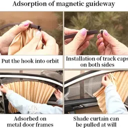 pormono 4 Pcs Car Window Curtain - Car Curtain - Black Car Curtain image 5