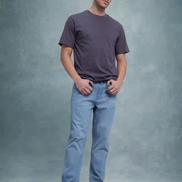 roadster Men Straight Fit Mid Rise Blue Jeans image 5