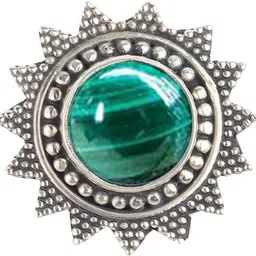 jsaj 925 Silver MALACHITE STONE RING ADJUSTABLE RING FOR WOMEN Silver Malachite Sterling Silver Plated Ring-picture-13