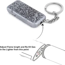 teamb Antique Keychain Lighter - Refillable Butane, Grinding Wheel, Soft Flame Antique Victorian Style Keychain Lighter Pocket Lighter image 4