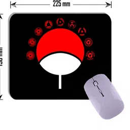 Gfylo Uchiha Logo with Sharingan eyes Printed Mouse pad Smooth Surface and anti-Slip Non Slip Base Mousepad image 1