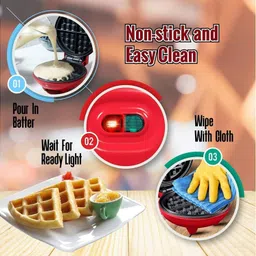 wuup Mini Waffle Maker-Quick&Easy Breakfast Waffle Maker image 4