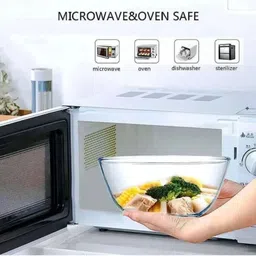 tdmm Glass Mixing Bowl Glass Serving Bowl Borosilicate transparent vegetable bowl 2100 ml Disposable image 4