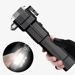 kavyara ™High Brightness Multifunctional LED GLASS BREAKING HAMMER + Side COB Torch image 4