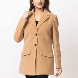 eleveight Wool Blend Solid Coat For Women-picture-12