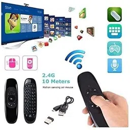 RuhZa Universal Air Mouse Keyboard Remote, 3 in1 Wireless Keyboard Fly Mouse Wireless Ambidextrous Hybrid Gaming Mouse image 2