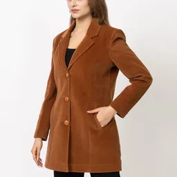 twenty me Acrylic Blend Self Design Coat For Women image 3