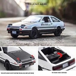 manaki enterprise 1:32Toyota AE86 Diecast Car Models Toys Metal Alloy Openable Door & Sound Light image 4