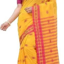 ssk Striped, Embroidered, Woven Bollywood Handloom Cotton Blend Saree-picture-28