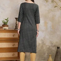 Stylum Notch Neck Ethnic Motifs Printed Straight Kurta image 5