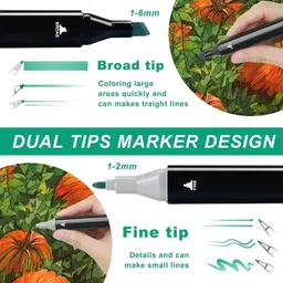 gt-rex GTREX 80Colors Dual Tip Art Coloring Markers Set for Kids Adult Book Drawing image 2