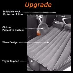 techtest Car Bed Travel Sleeping Back Seat Comfortable Vehicle with Electric Pump Car Inflatable Bed Two Pillows Travel Comfortable 5 in 1 Air Sofa Multipurpose Matress Airbed Overnighter Car Air Bed Car Inflatable Bed Car Inflatable Bed image 5