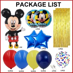 poptheparty Mickey Mouse Foil Balloons Set – Includes Large Character & Star Balloons image 2