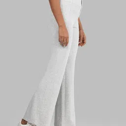 blissclub Bare Butter Flare Pants - Tall Women Flared Grey Modal Trousers image 3