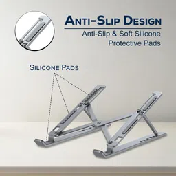 Soft Cart Laptop Stand Aluminum Adjustable Foldable Portable Laptop/Tablet Stand Aluminium Floor and Desk Stand Laptop Stand with Adjustable Height Compatible with Universal Laptops image 2