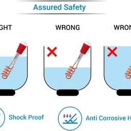 kemei km-1500 ISI Mark submersible Approved 100% Copper Waterproof 1500 W Shock Proof Immersion Heater Rod image 5