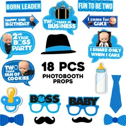 zyozi Boss Baby 2nd Birthday Photo Booth Props 18 Pieces Photo Booth Board image 3