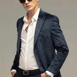 snitch Men Solid Single Breasted Formal Blazer image 3