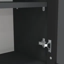 specialitypanels Aluminium Black Profile 6 Fluted Glass handless shutter with Space Organizer in Slate Grey Finish image 5