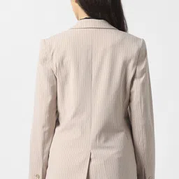 van heusen Women Striped Single Breasted Formal Blazer image 3