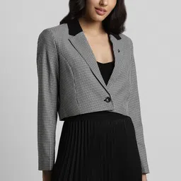 allen solly Women Printed Single Breasted Casual Blazer image 3