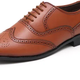 shooz Faux Leather Brogue Shoes Lace Up For Men image 4