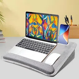 VIRZA TRADE Laptop Desk with Cushion Base | Wooden Top Study & Work Table Laptop Desk with Cushion Base | Wooden Top Study & Work Table Wooden Floor and Desk Stand Rotatable Laptop Stand with Adjustable Height Compatible with Universal Laptops-picture-12