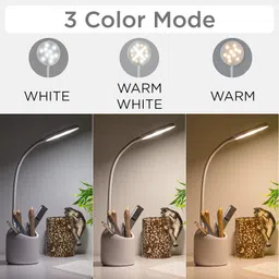shopogenix 3 Colour Mode Rechargeable, Flexible Gooseneck LED Study Lamp/Desk Table Lamp image 5