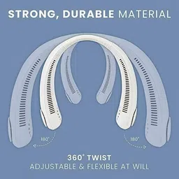 Totthar Portable Neck Fan Hands Free Bladeless USB Fan 3 Speed Rechargeable Cooling Fan vaneless Hanging Neck Fan USB Fan image 2