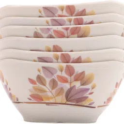 bataniya Melamine Serving Bowl Brown Leaves Designer-picture-14