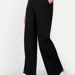 broadstar Women Loose Fit Black Lycra Blend Trousers image 2