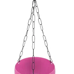 god of goods (Packof3)Multicolor Round Plastic Flower Hanging Planters with Hanging Chain. Plant Container Set image 4