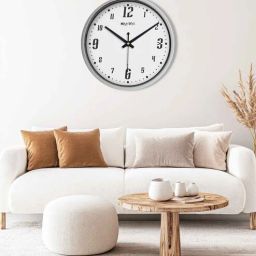 olive tree Silver Round 8 Inches Plastic Table Clock-picture-19