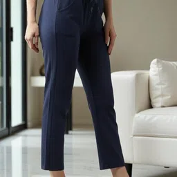 moshe Women Solid Blue Track Pants image 3