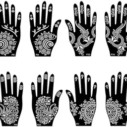 bittu creation MENDI_F326 MENDI_F326 Hand Mehndi Stencil Stencil image 1