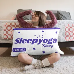 sleep yoga Pillow Set || Comfort And Support Pillow Microfibre, Polyester Fibre Solid Sleeping Pillow Pack of 2 image 4