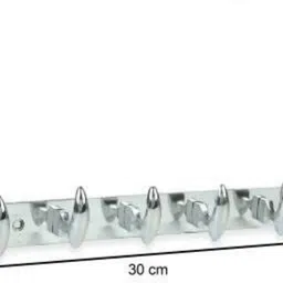 cossimo Bullet-Hanger Stainless Steel 6 Pin Cloth Hanger Wall Mounted (Pack of 2) Door Hanger image 2