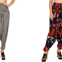 fusfus Printed Pure Crepe Women Harem Pants-picture-11