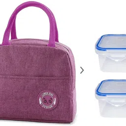 neuf mart Pink Insulated Thermal Lunch Bag With 2 Box For Men and Women Waterproof Lunch Bag-picture-27