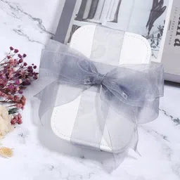 imprint 1.5 inch Silver Chiffon Ribbon for Gift Wrapping Silver Chiffon Ribbon image 3