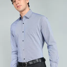 raymond Men Slim Fit Checkered Formal Shirt image 3