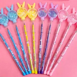 amanvani olorful Glitter Push-up Non Sharpening Pencil for School Children Pencil-picture-16