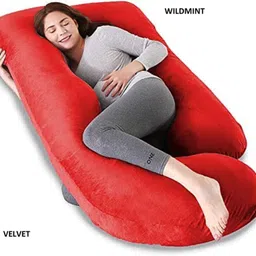 amcaton ultra soft j shaped pillow Polyester Fibre, Microfibre Solid Pregnancy Pillow Pack of 1-picture-28