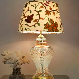 Fos Lighting Golden Luster Glass Urn Table Lamp with Kashida Shade-picture-20