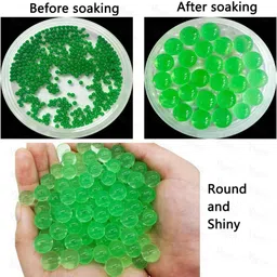 vikrida Gel Blaster Refill Ammo 20,000 Green 7–8mm Water Beads Non-Toxic (Pack of 2) Vase Filler image 2